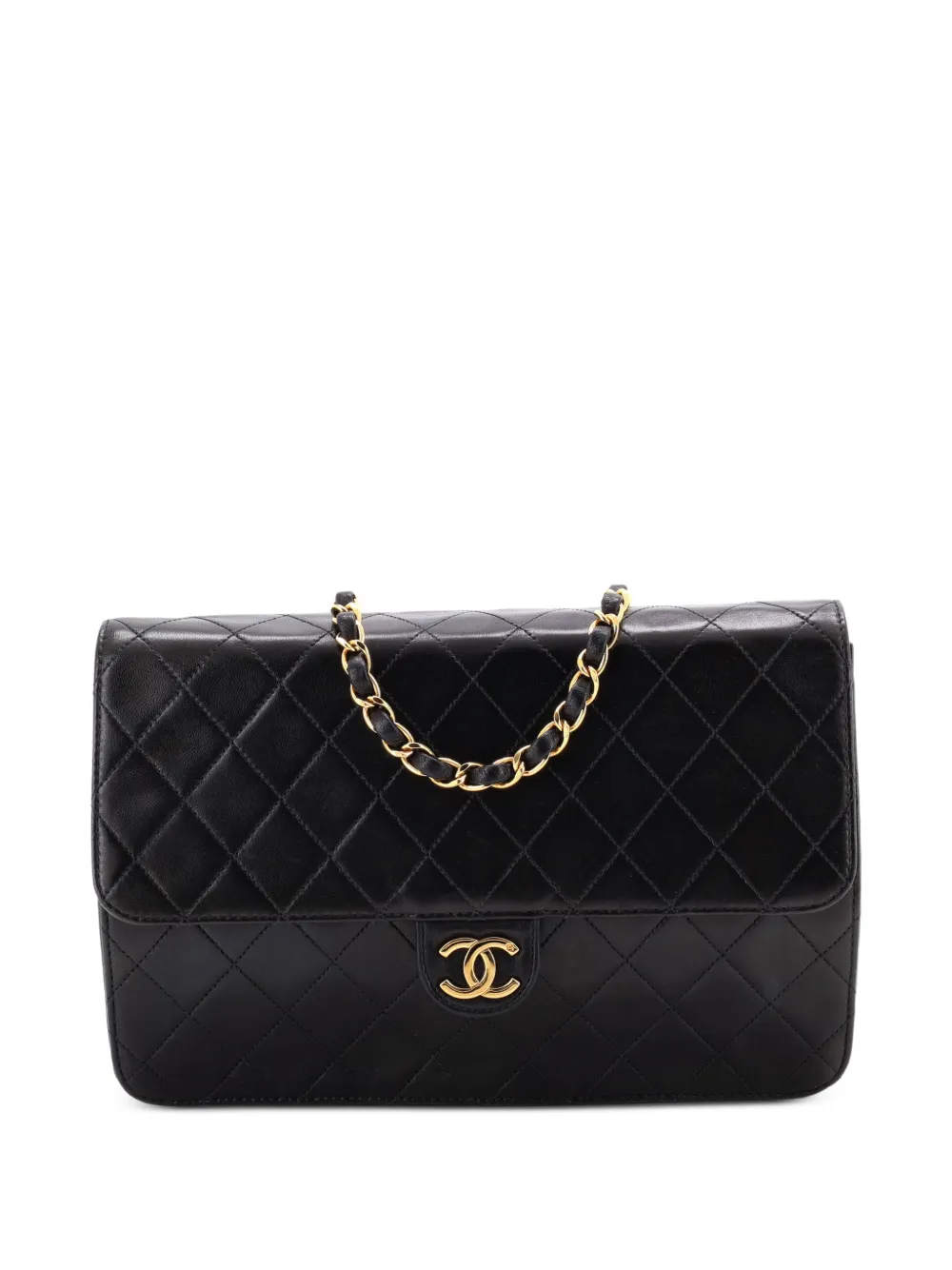 CHANEL Pre-Owned Clutch media in pelle trapuntata con catena - Nero
