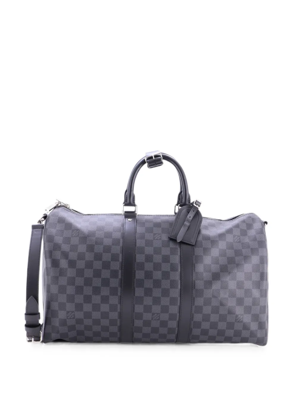Louis Vuitton Pre-Owned Keepall Bandouliere Bag Damier Graphite Reisetasche 45cm - Schwarz