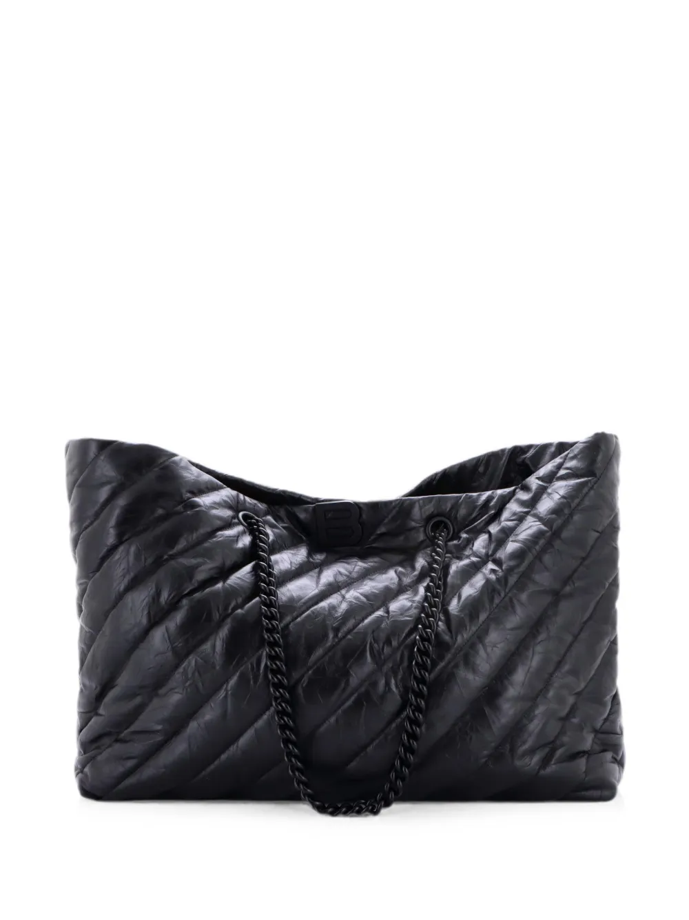 Balenciaga Pre-Owned Borsa tote Crush Carry All Chain grande - Nero