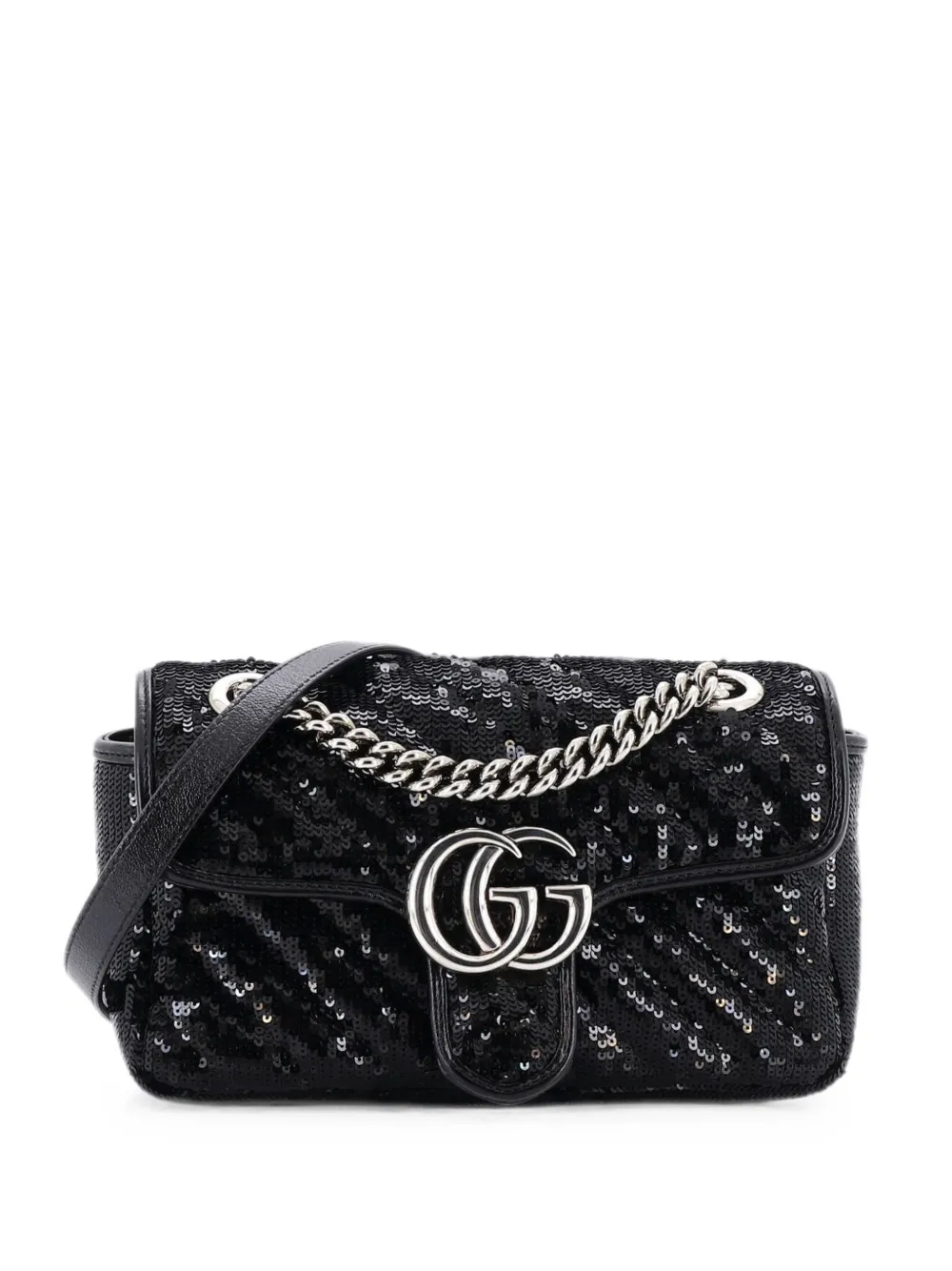 Gucci Pre-Owned Borsa a spalla GG Marmont mini - Nero