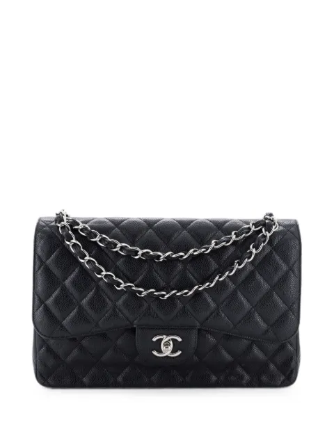 CHANEL Pre-Owned Classic Double Flap Bag Quilted Caviar Jumbo shoulder bag