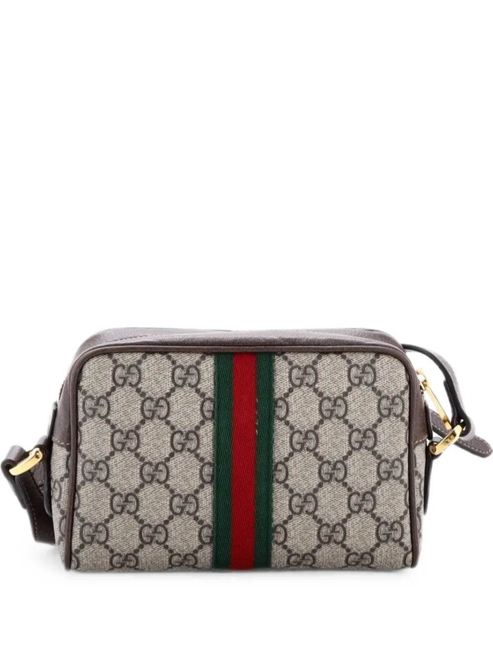 Gucci Pre-Owned Borsa a tracolla Ophidia mini in tela cerata GG - Marrone