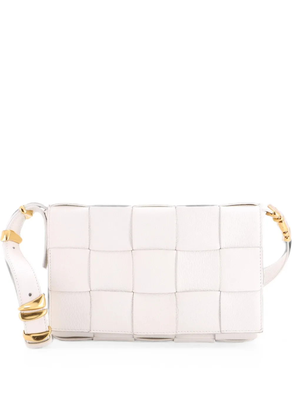 Bottega Veneta Pre-Owned Borsa a tracolla Cassette in pelle con motivo Maxi Intrecciato - Bianco