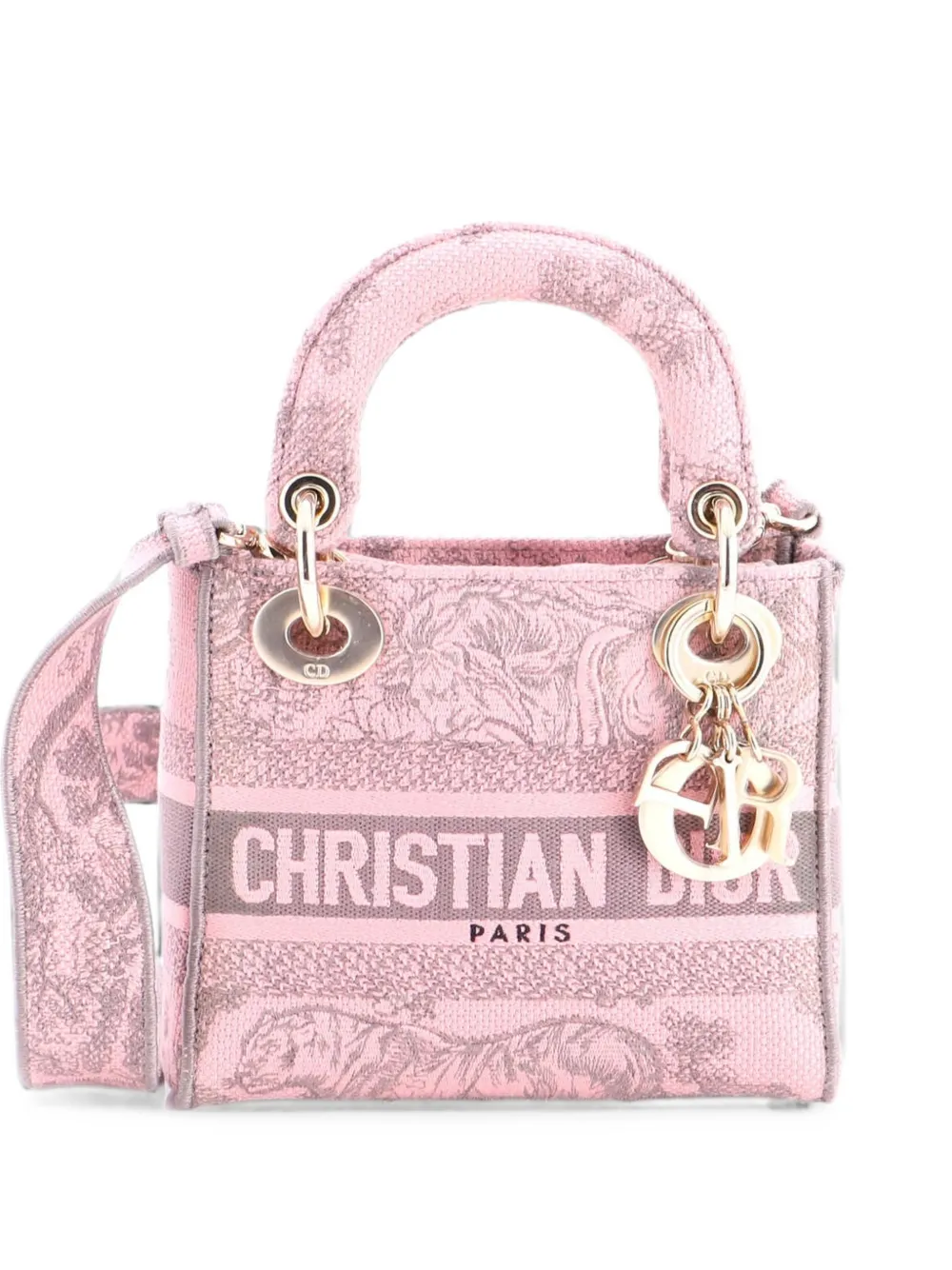 Christian Dior Pre-Owned Lady D-Lite Bag Embroidered Canvas Mini satchel - Grey