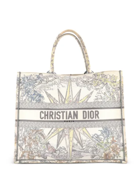 Christian Dior Pre-Owned grand cabas Book en toile brodée