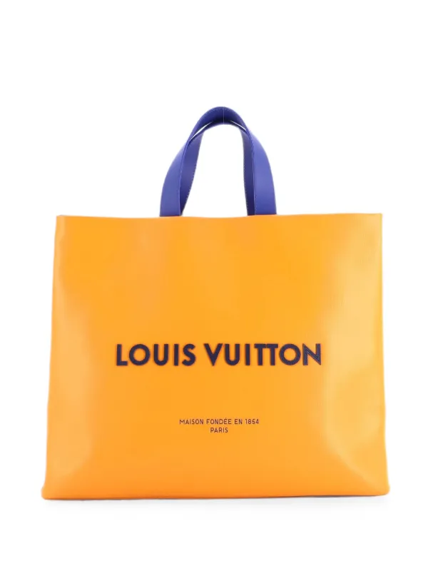 も*ん様 LOUIS VUITTON トートバッグ オレンジ Louis Vuitton Pre-Owned ショッパー レザー MM トートバッグ