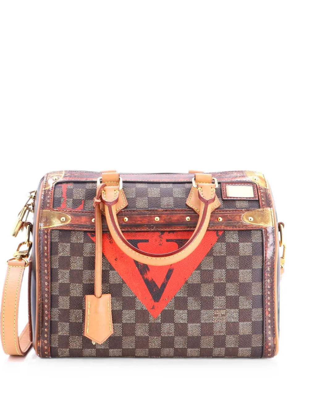 Louis Vuitton Pre-Owned Borsa a tracolla Speedy Bandouliere Limited Edition Damier Time Trunk 25 - Marrone