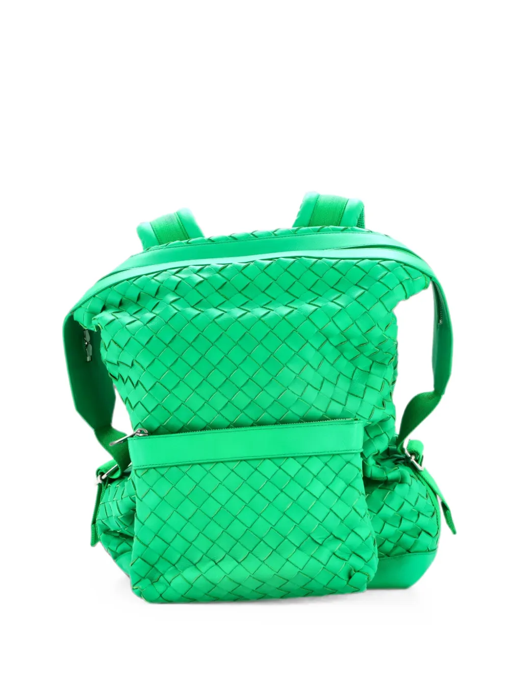 Bottega Veneta Pre-Owned Zaino con design Intrecciato - Verde