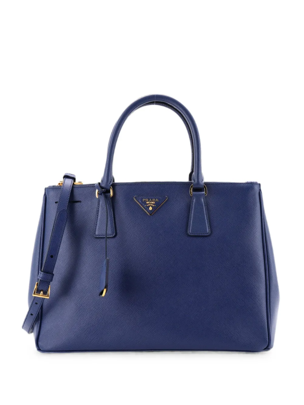 Prada Pre-Owned Mittelgroße Lux Tote Bag aus Saffiano-Leder - Blau