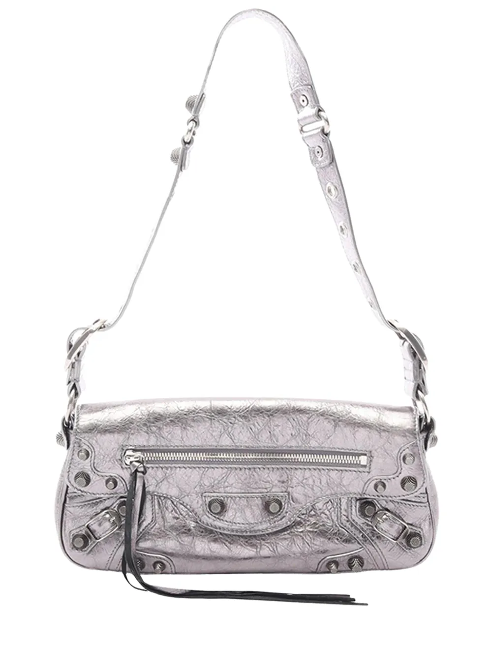 Balenciaga Pre-Owned Borsa a tracolla Le Cagole in pelle di agnello metallizzata 2011 - Argento