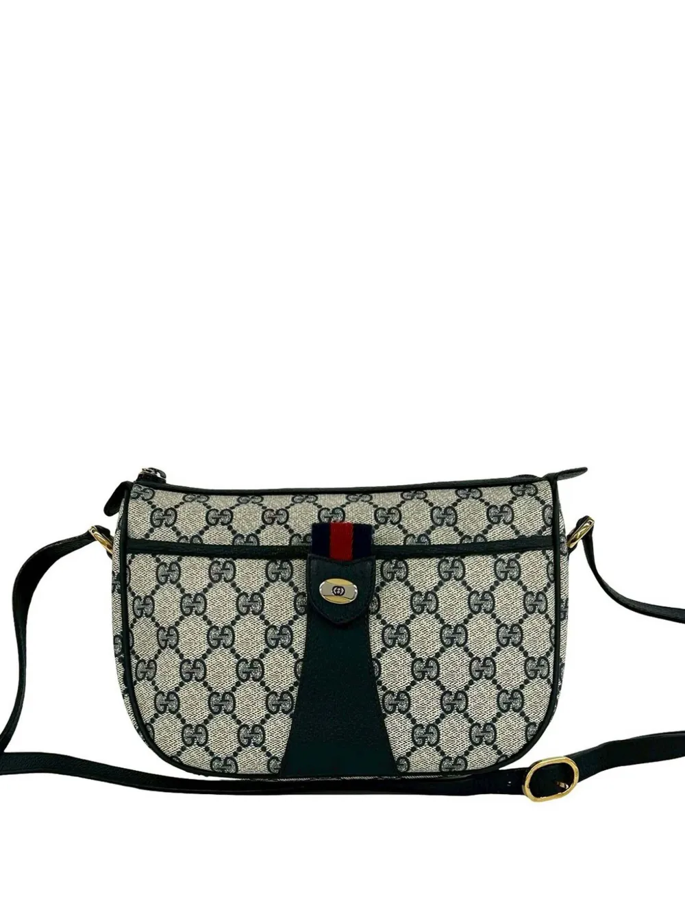 Gucci Pre-Owned Borsa a tracolla in tessuto GG Supreme con decorazione Web XX secolo - Toni neutri