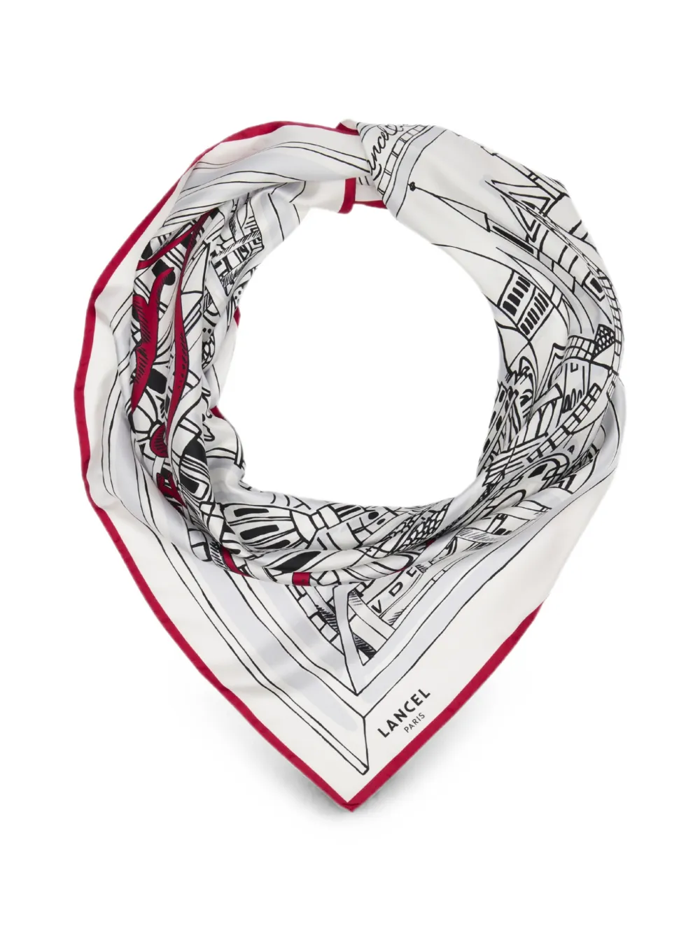 Lancel Paris a la Fenetre sjaal met print Wit