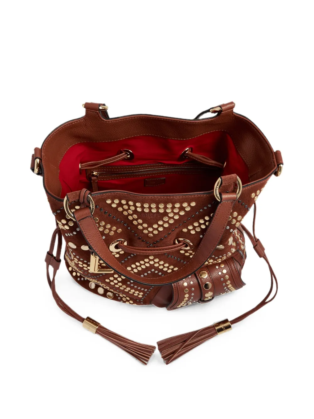Lancel Premier Flirt medium bucket-tas met studs Bruin