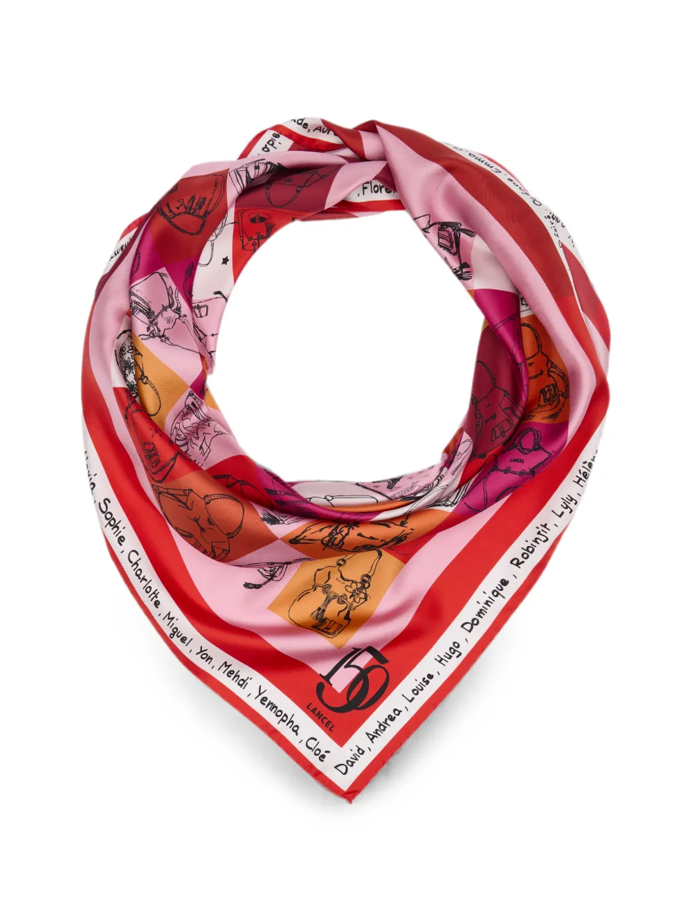 Lancel Capsule 150Y sjaal met print Roze