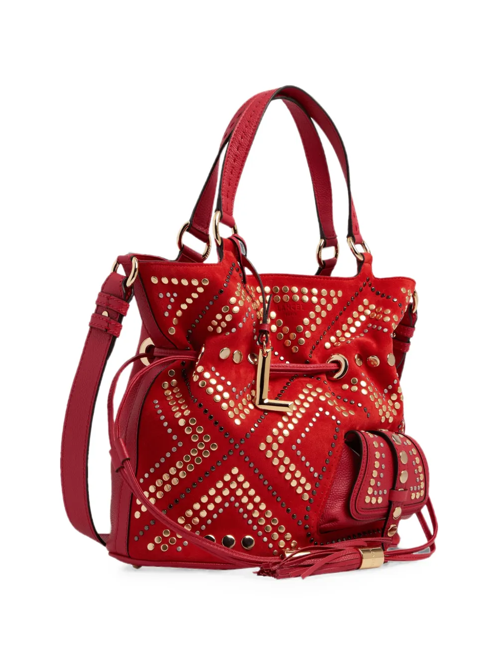 Lancel Premier Flirt medium bucket-tas verfraaid met ringlets Rood
