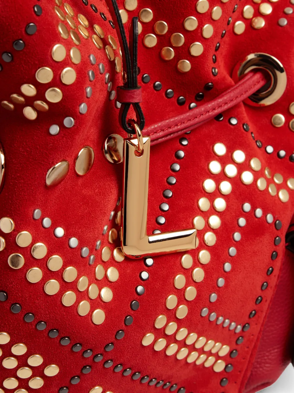 Lancel Premier Flirt medium bucket-tas verfraaid met ringlets Rood