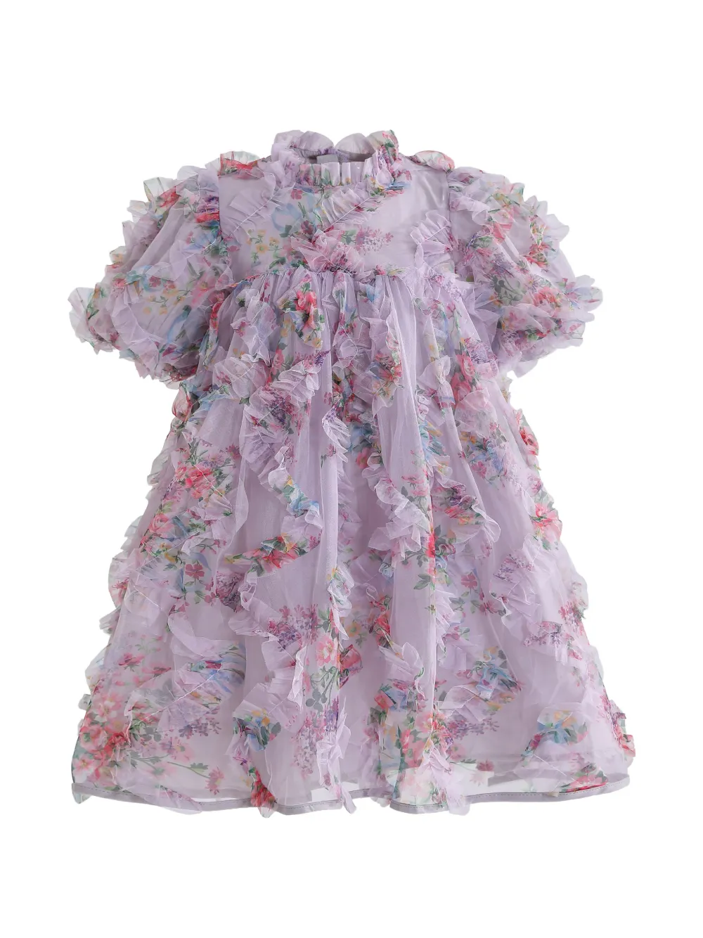 Sweet Cactus Garden floral-print ruffled dress - Viola
