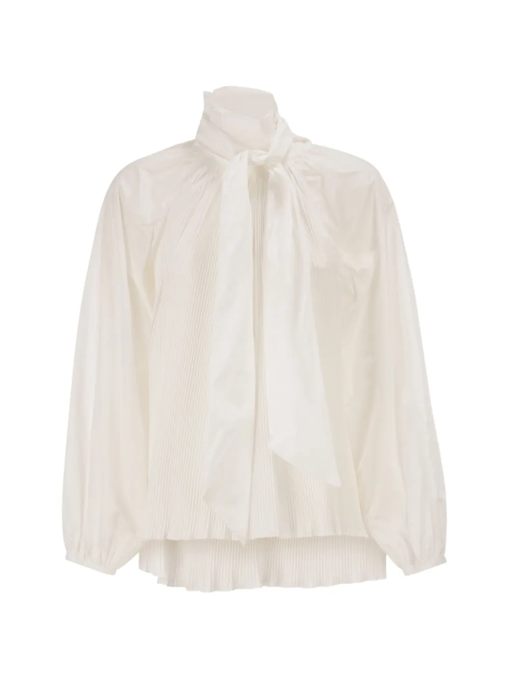 Max Mara pleated neck-bow blouse - White