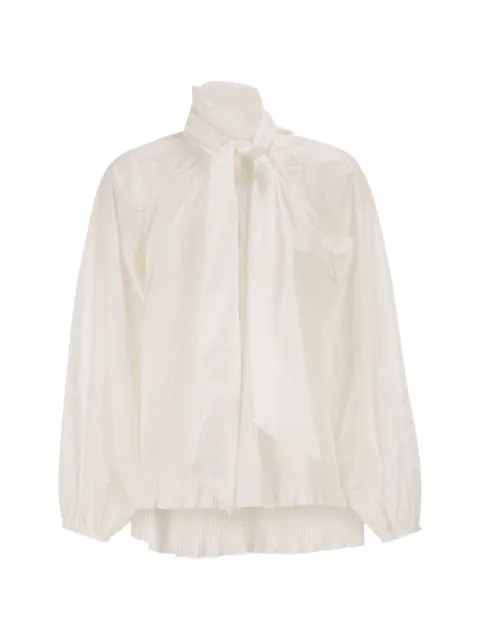 Max Mara pleated neck-bow blouse