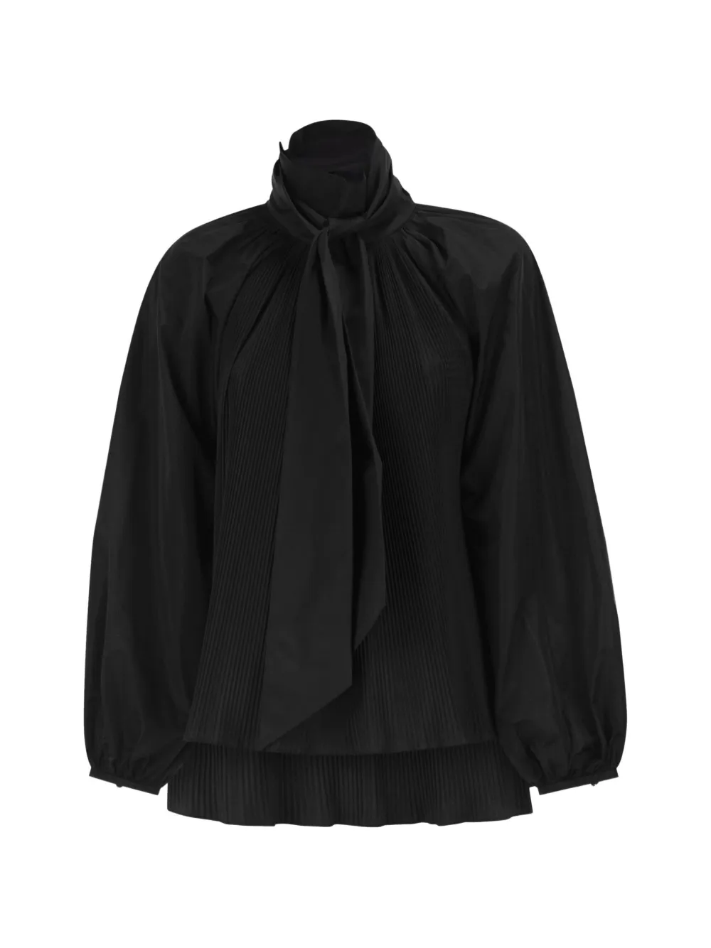 Max Mara pleated neck-bow blouse - Black