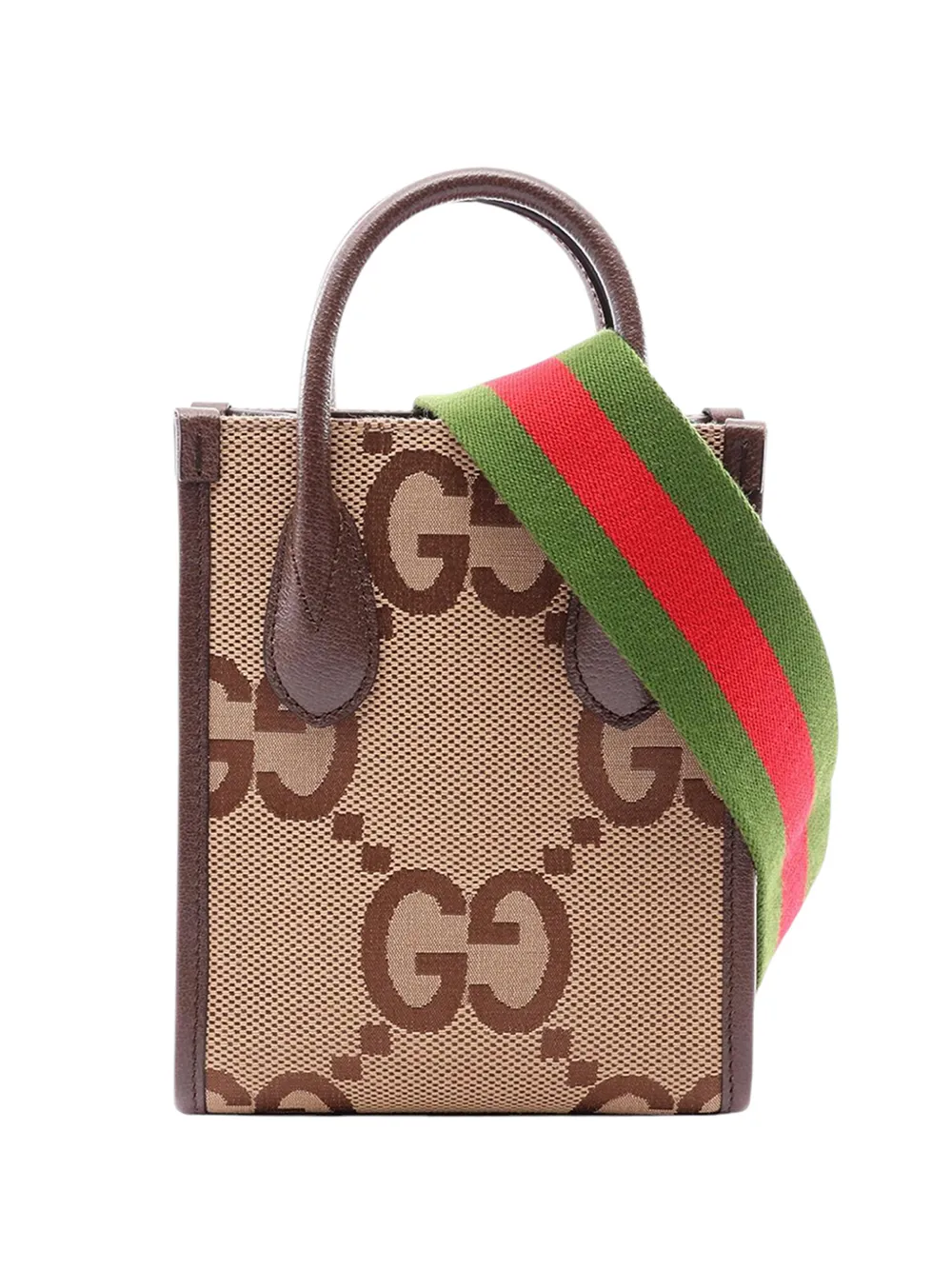 Gucci Pre-Owned Borsa a tracolla Jumbo mini in tela GG con decorazione Web 2016-2026 - Toni neutri