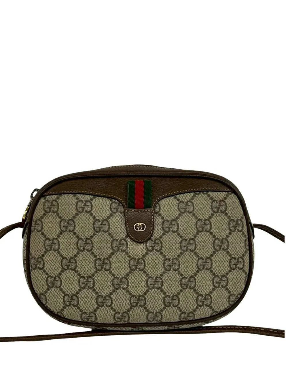 Gucci Pre-Owned Borsa a tracolla in tessuto GG Supreme con decorazione Web XX secolo - Toni neutri