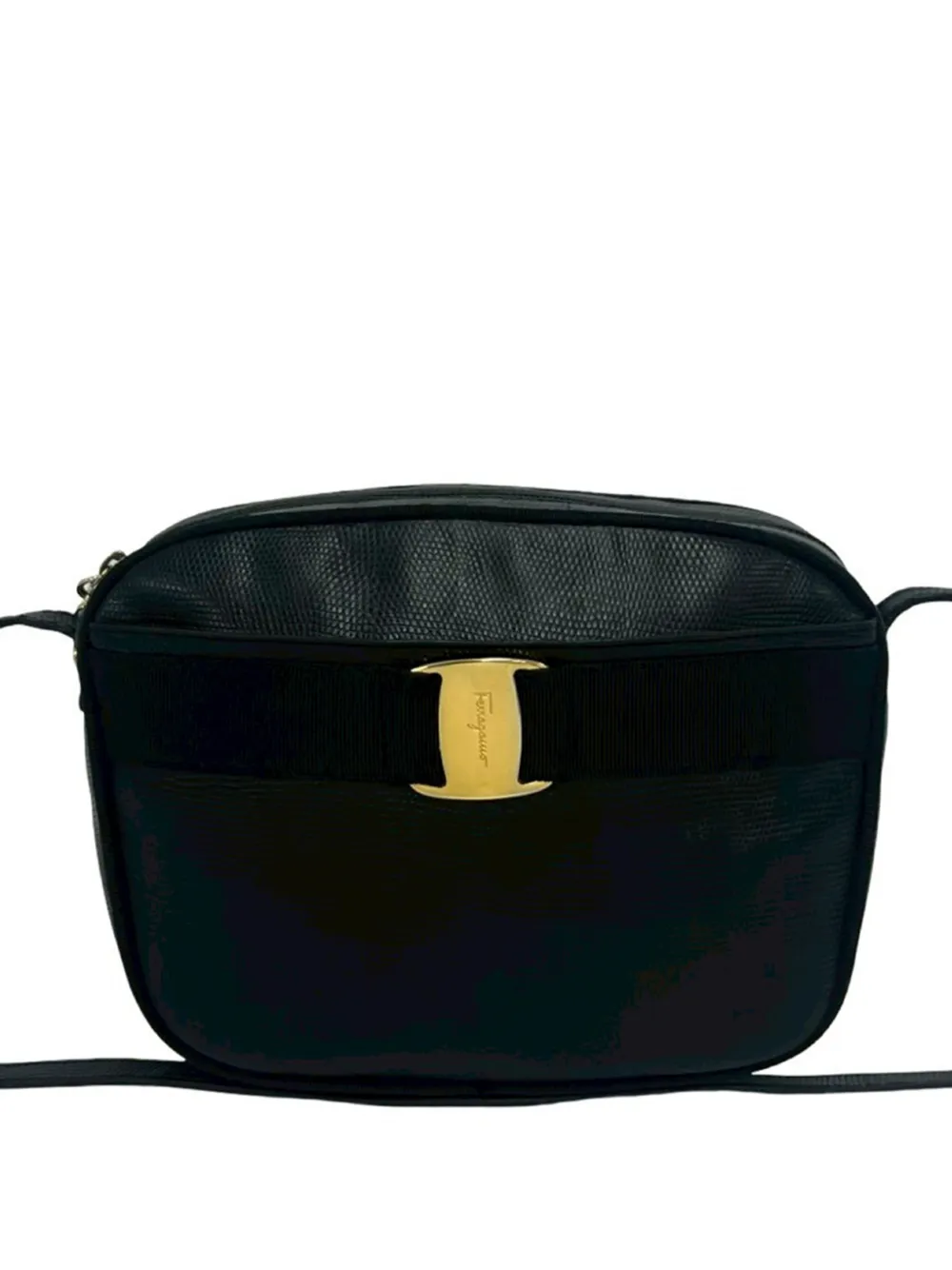 Ferragamo Pre-Owned Borsa a tracolla Vara goffrata effetto lucertola 2010-2026 - Nero