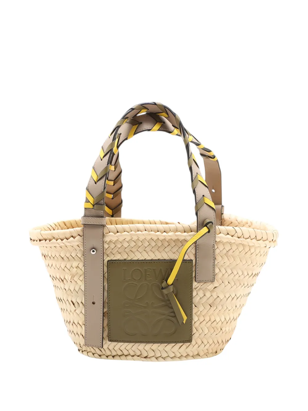 Loewe Pre-Owned 2017-2023 kleine geflochtene Korb-Tote Bag aus Raffiabast - Nude