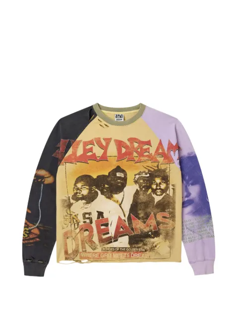 Vale distressed graphic-print sweater
