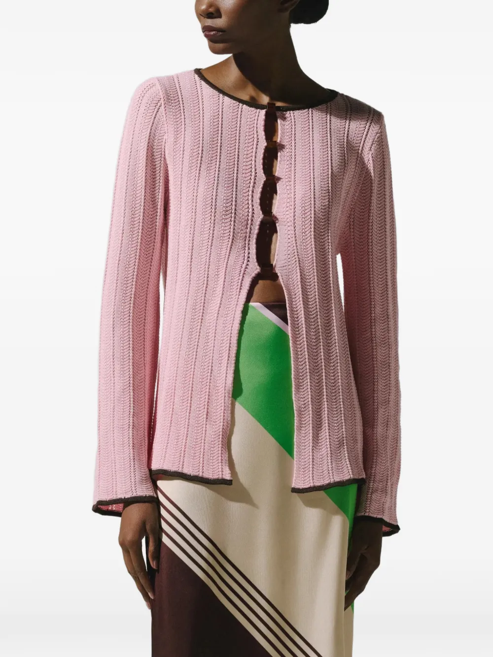 Baobab Corsica resin-embellished bell-sleeve top