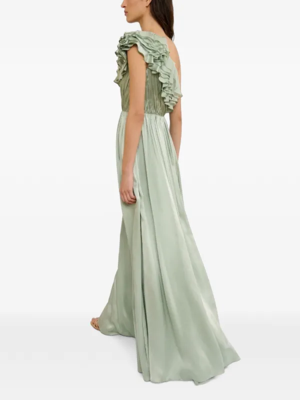 ulla johnson green dress Elaria Cami Silk Gown With Lace Up in Celadon It fastens with a side zipper closure Ulla Johnson - Abella Dress