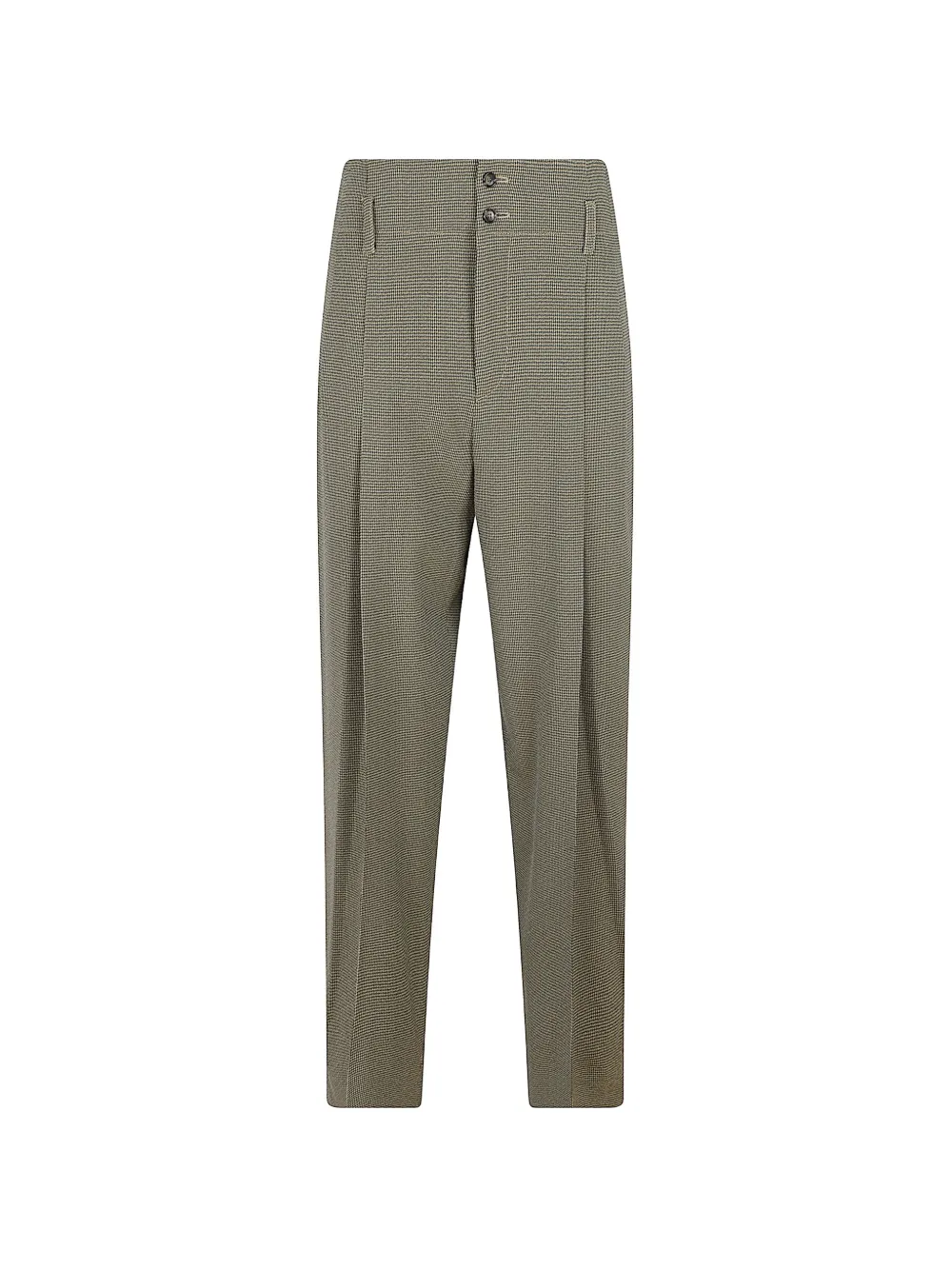 Alberta Ferretti houndstooth-pattern pleated trousers Beige