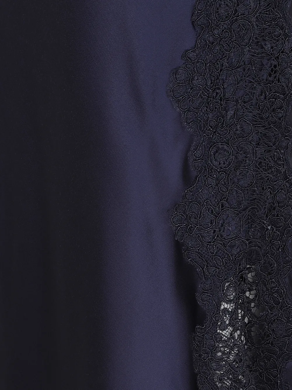 alice + olivia Maeve lace-trim satin midi skirt Blauw
