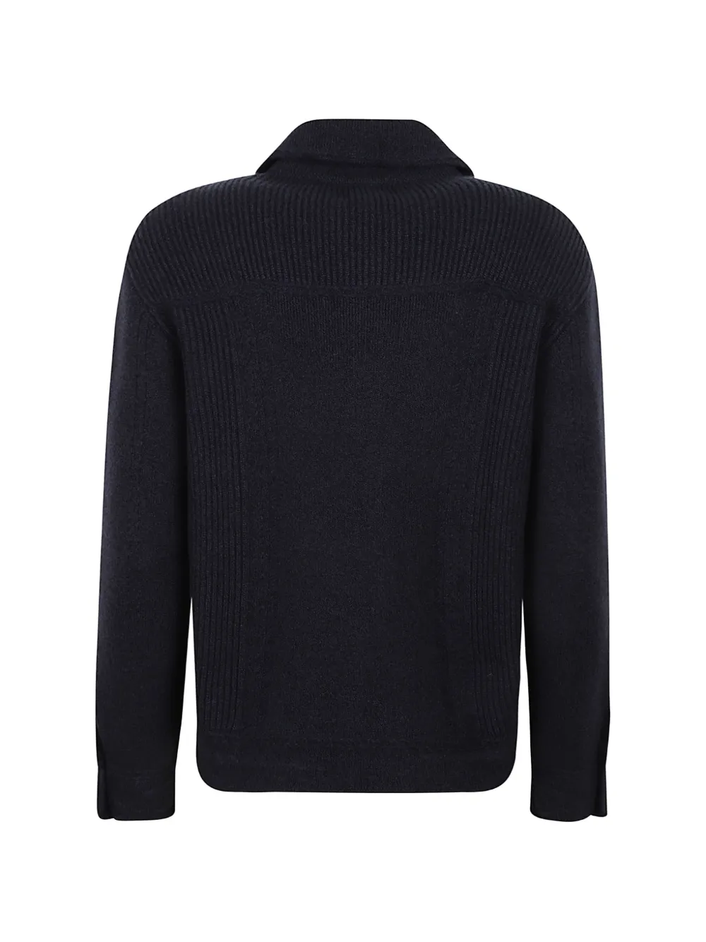 Barrie ribbed-knit button-up jacket Blauw