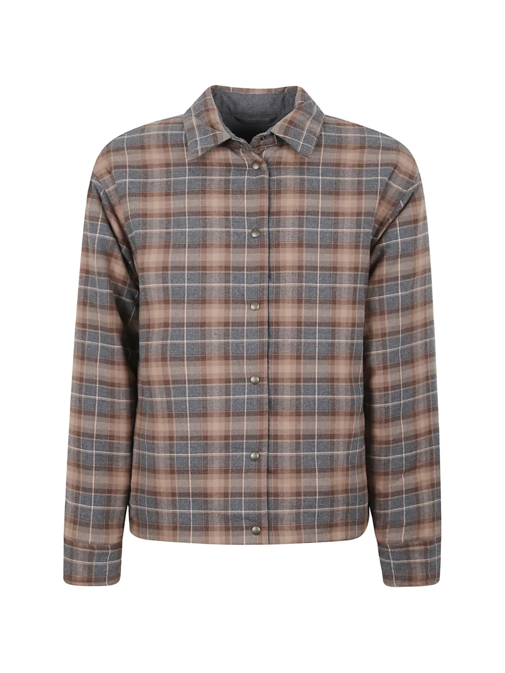 Tintoria Mattei check-pattern quilted overshirt - Brown