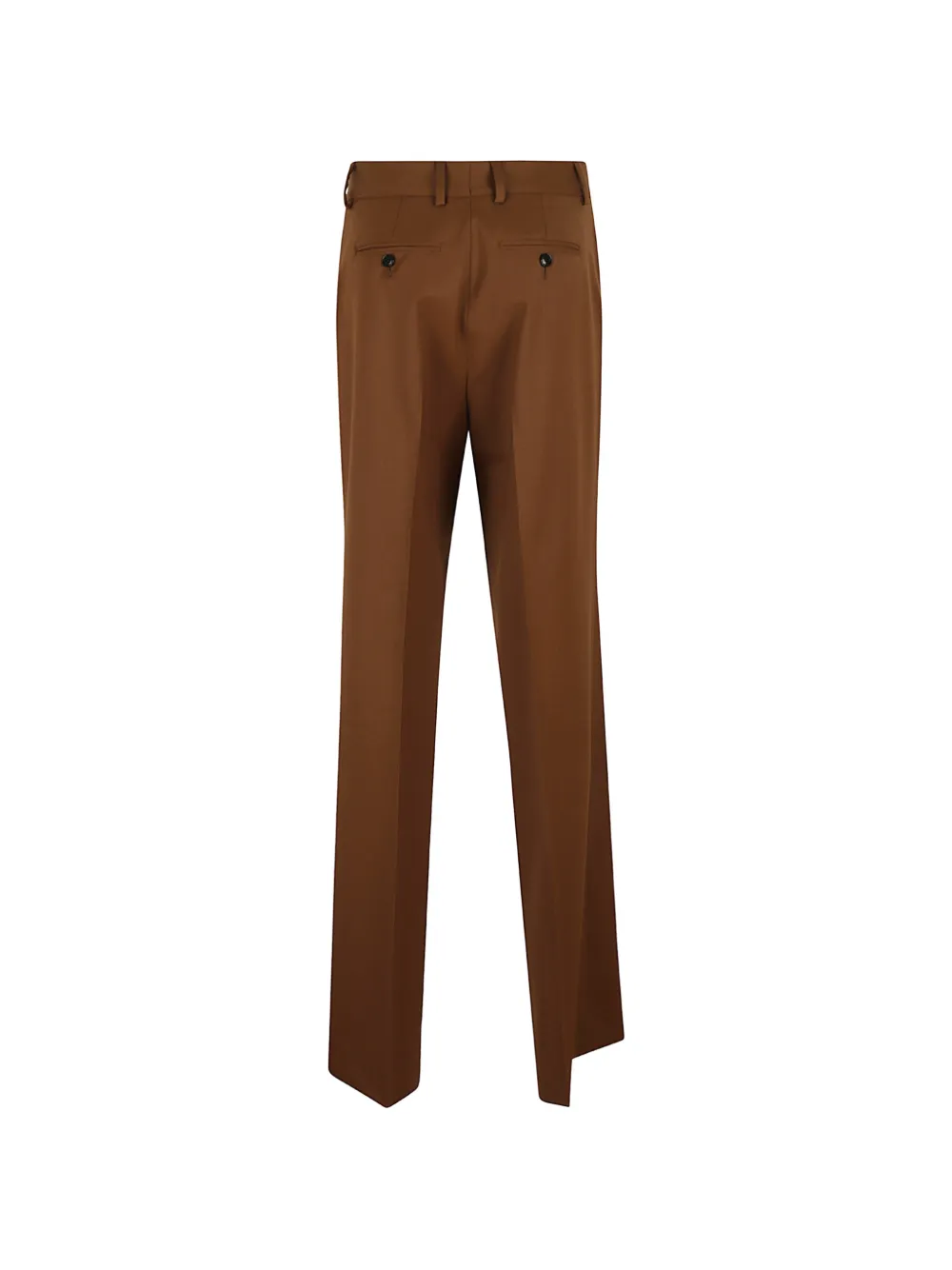 Kiton Pressed-crease Straight-leg Trousers in Brown, view 2