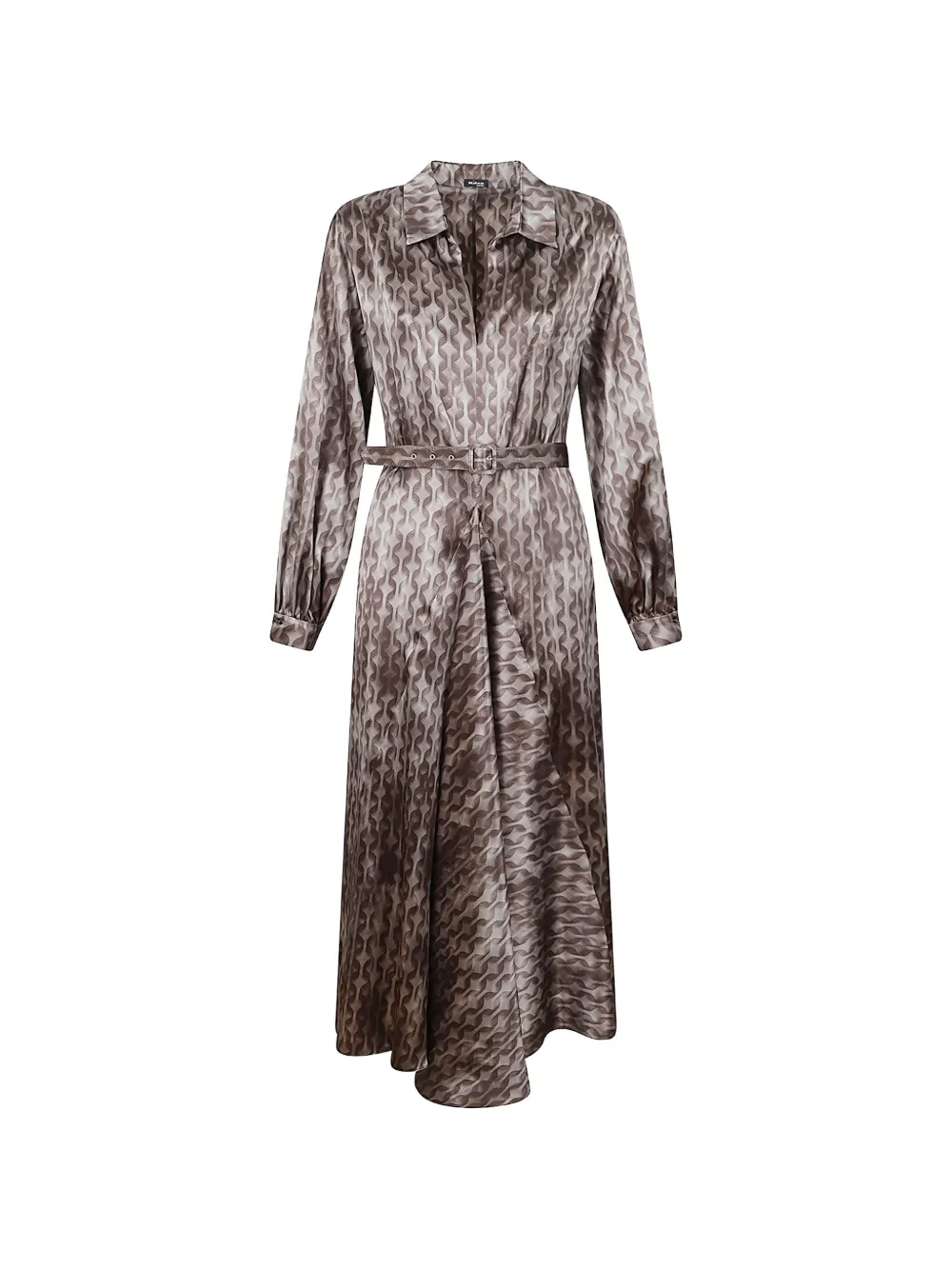 Kiton geometric-print belted maxi dress - Brown