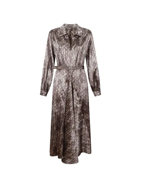 Kiton geometric-print belted maxi dress