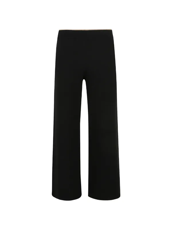 Kiton Wide-leg Knitted Trousers in Black