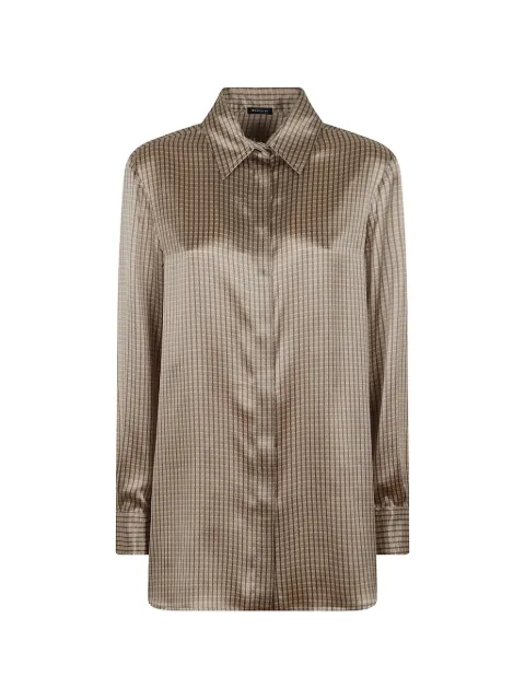 Kiton checked silk shirt