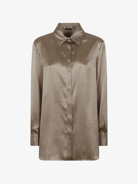 Kiton checked silk shirt