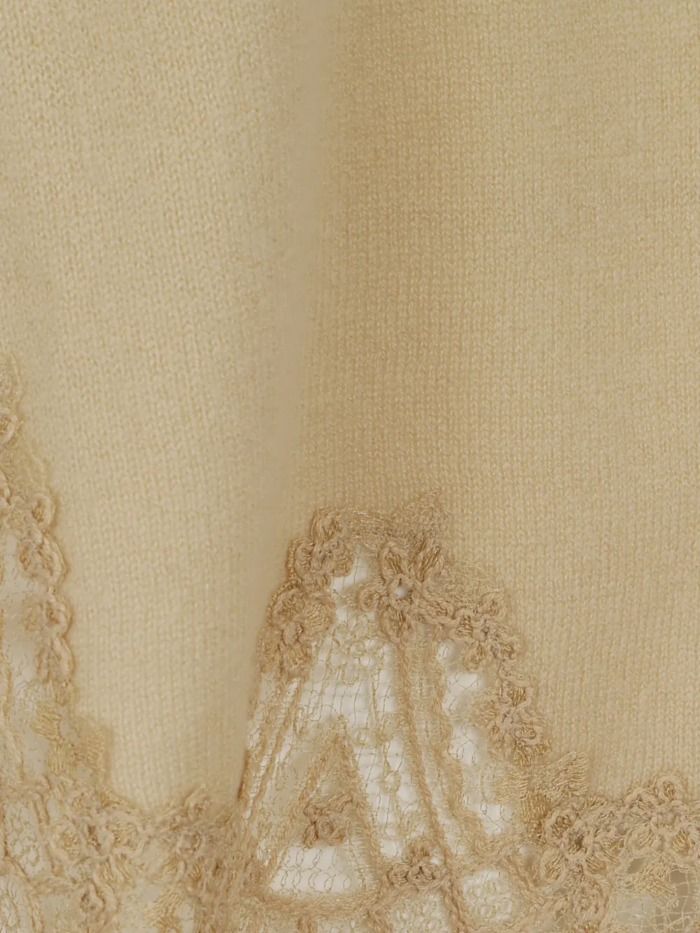 Ermanno Scervino Off-shoulder trui met kanten afwerking Beige