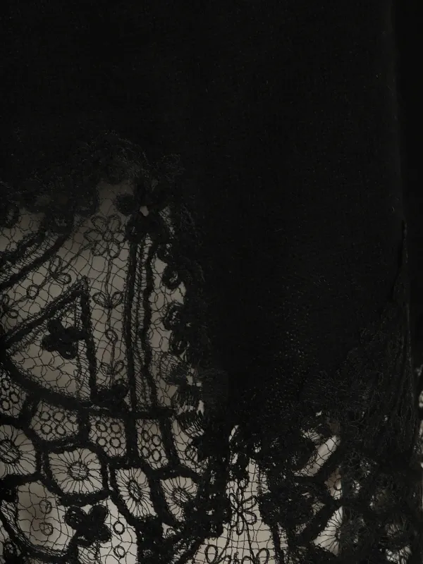 Ermanno Scervino lace-trim Cashmere Sweater | Black | FARFETCH
