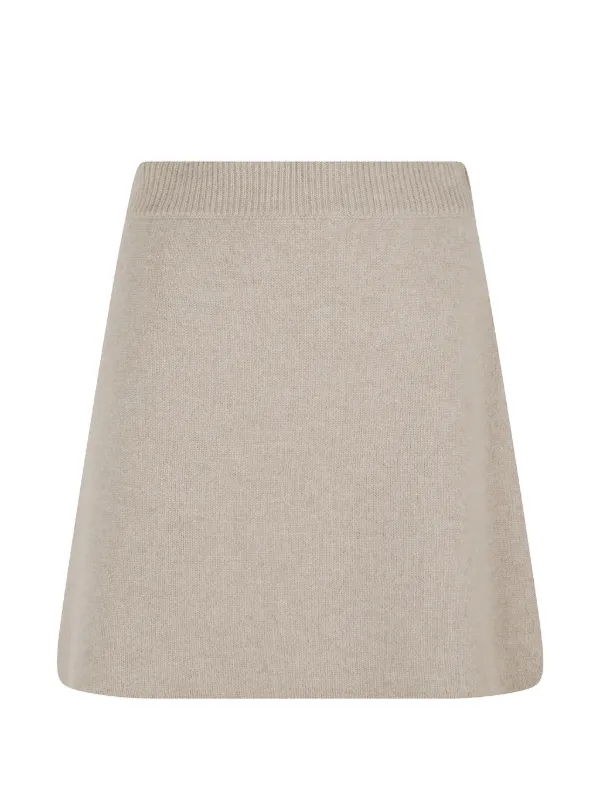 Lisa Yang Ribbed-knit A-line Skirt in Neutrals