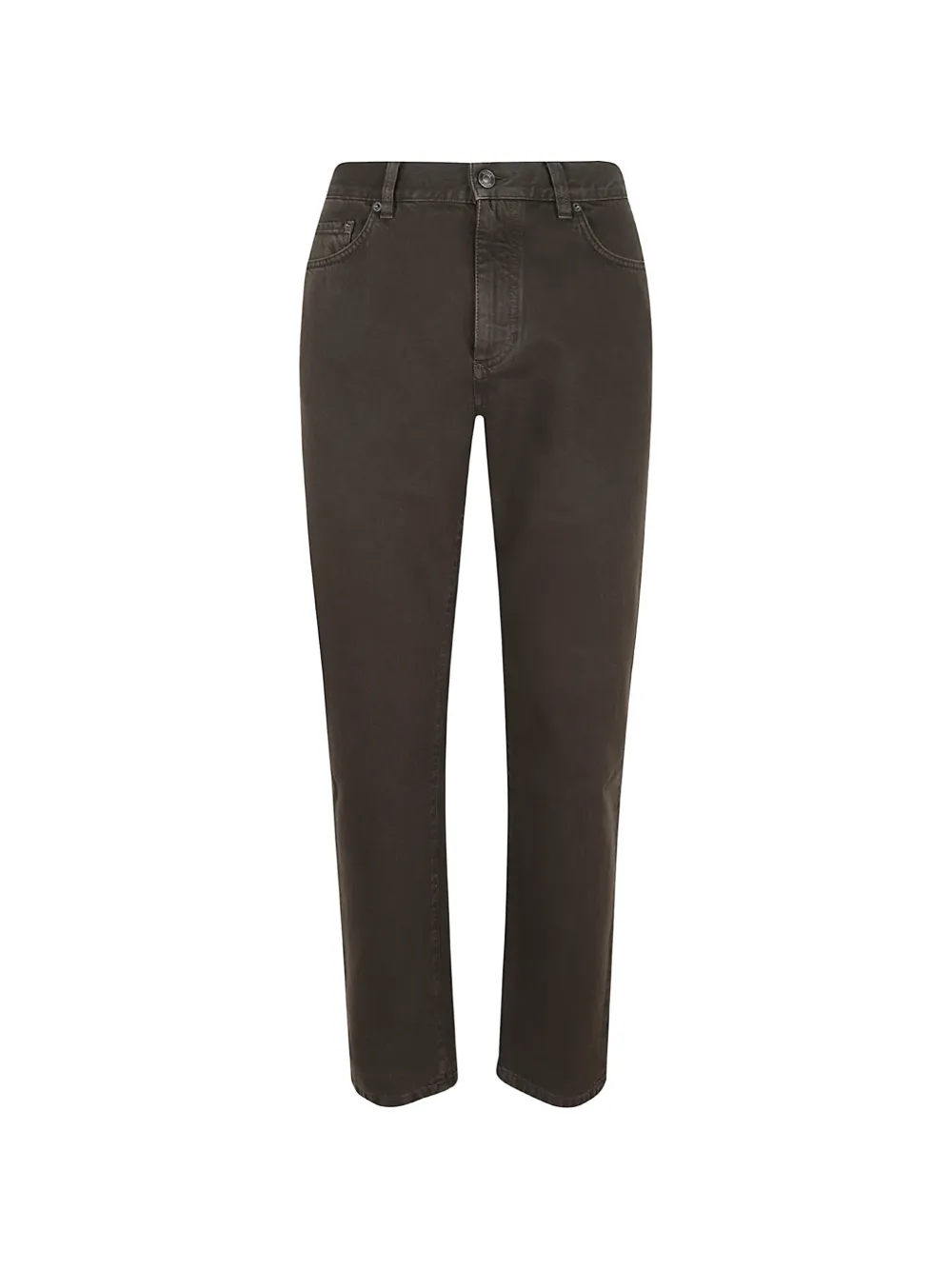 Zegna logo-patch straight-leg jeans - Marrone