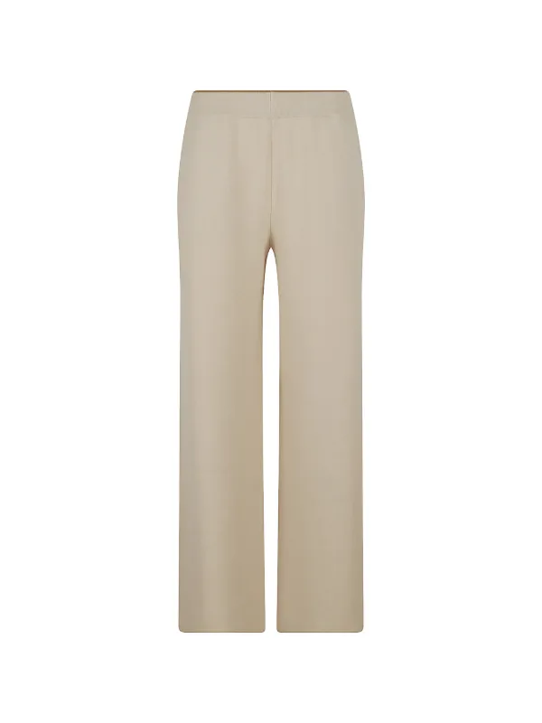 Kiton Knitted Wide-leg Trousers in Neutrals