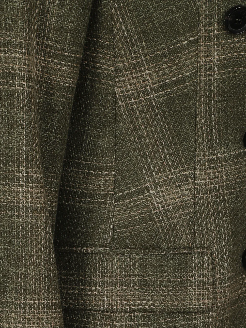 Kiton Check Double-breasted Blazer in Green, view 3