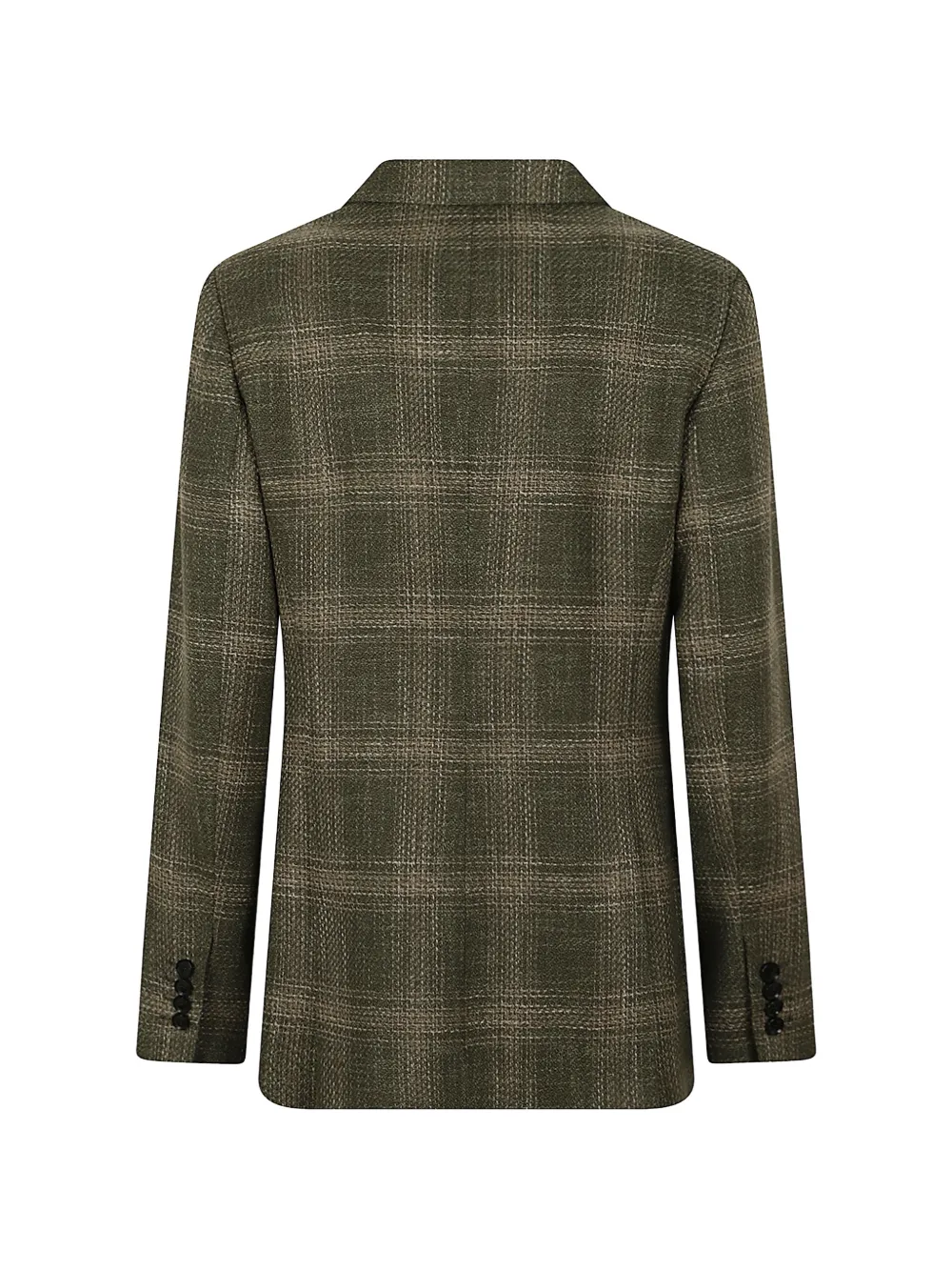 Kiton Check Double-breasted Blazer in Green, view 2