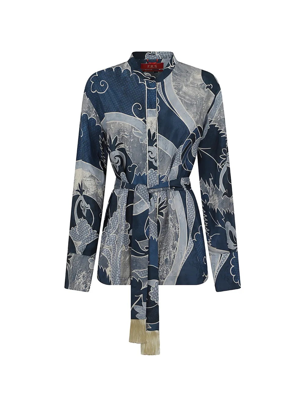 F.R.S For Restless Sleepers graphic-print belted shirt - Blau