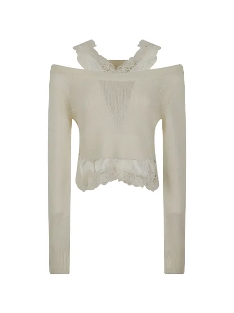 Ermanno Scervino lace-trim off-shoulder sweater